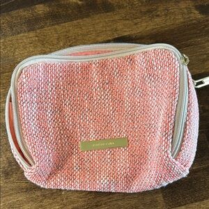 Banana Republic Pink and Gold Textured Cosmetic Case